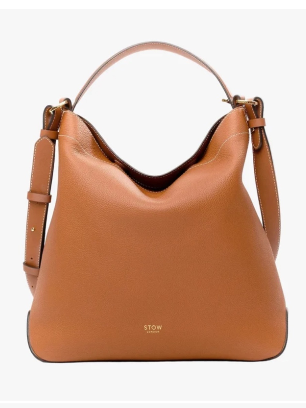 $765 Curve Bag: Earth Tan Pebbled Leather NWT